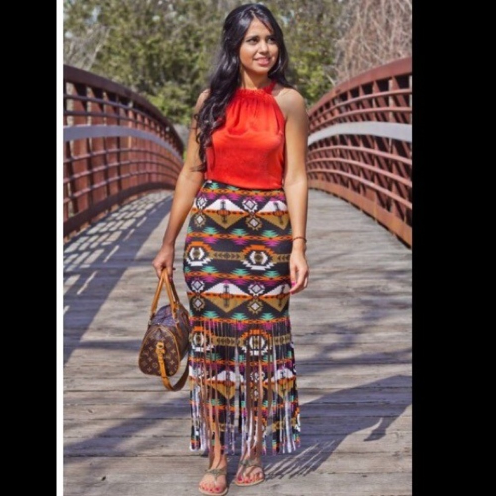 Tribal Fringe Skirt